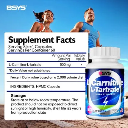 BSYS L-Carnitine L-Tartrate 60's athletic supplement